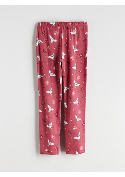Yeni Sezon Beli Lastikli Harry Potter Baskılı Kız Çocuk Pijama Alt modelleri
