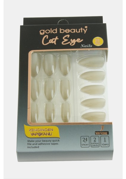 Depomix Gold 24LÜ Kedi Gözü Takma Tırnak-Krem fiyatları