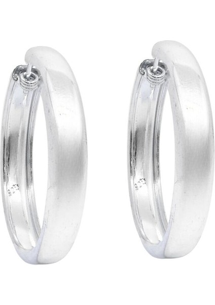 Enli Gümüş Halka Küpe – 6mm Kalınlık-3.7x3.7cm