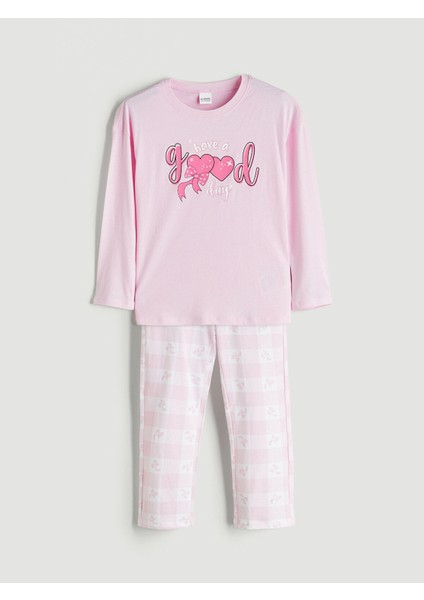 Yeni Sezon Bisiklet Yaka Kız Çocuk Pijama Takımı modelleri