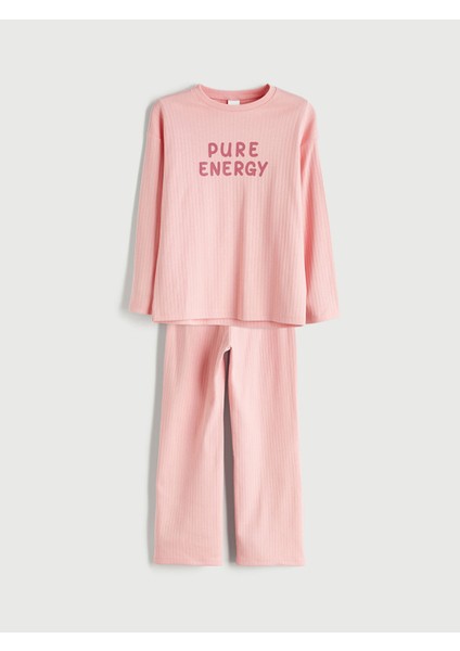 Yeni Sezon Bisiklet Yaka Kız Çocuk Pijama Takımı