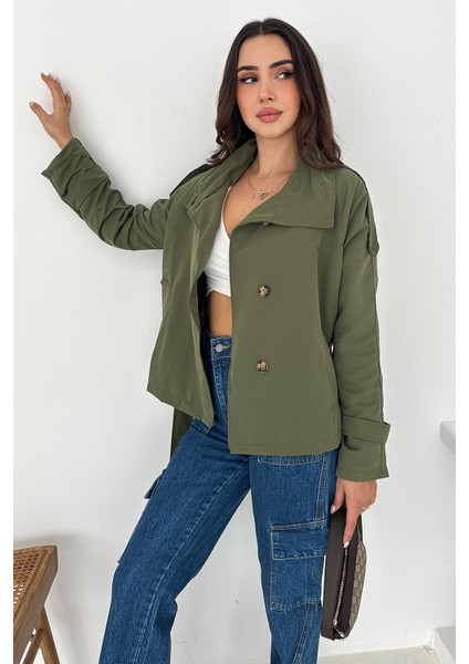 Kadın Astarlı Kemerli Düğmeli Trenç – Zarif & Güçlü Stil fiyatları