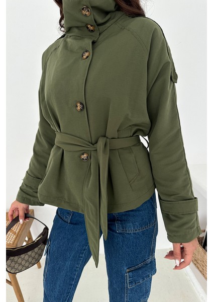 Kadın Astarlı Kemerli Düğmeli Trenç – Zarif & Güçlü Stil fırsatları