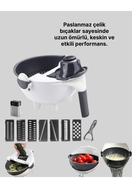 Çok Amaçlı Hazneli Sebze Rende Doğrayıcı ve Soyucu modelleri