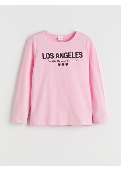 Yeni Sezon Bisiklet Yaka Los Angeles Baskılı Kız Çocuk Pijama Takımı fiyatları