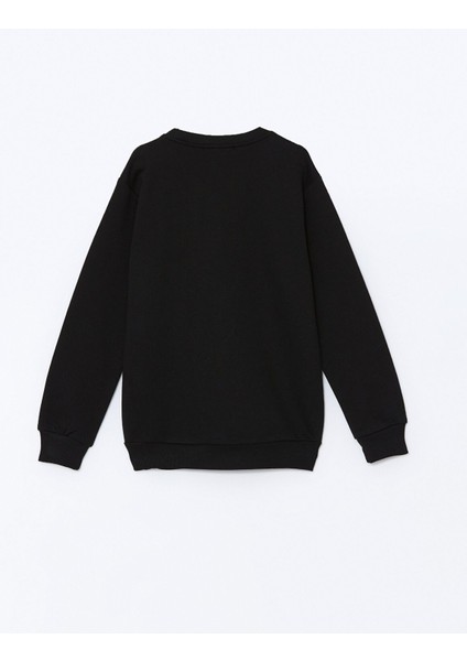 Yeni Sezon Bisiklet Yaka Baskılı Kız Çocuk Sweatshirt modelleri