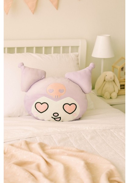 Kuromi Mor Peluş Yastık, Uyku Arkadaşı Kuromi Lila Peluş Yastık 40 cm