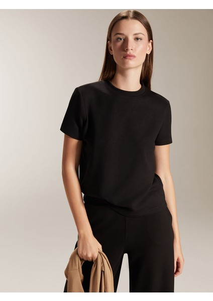 Yeni Sezon Bisiklet Yaka Kadın Tişört