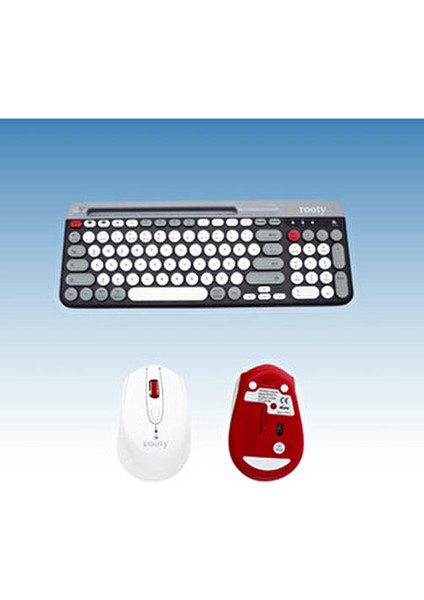 Rooty Bluetooth Klavye Mouse Set Çoklu Cihaz Bağlantılı Ev - Ofis Kullanımı İçin Ergonomik Tasarım fırsatları