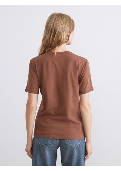 Yeni Sezon Bisiklet Yaka Dantel Cepli Kadın Tişört fırsatları