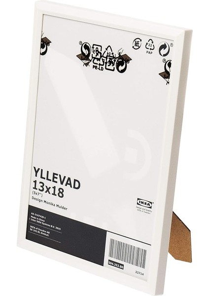Yllevad Resim Çerçevesi, 13 x 18 Cm, Hafif, Plastik ve Karton, Beyaz, 4 Adet fiyatları
