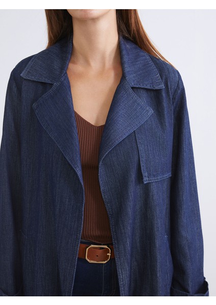 Yeni Sezon Ceket Yaka Kadın Jean Trençkot modelleri