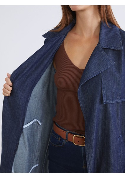 Yeni Sezon Ceket Yaka Kadın Jean Trençkot fırsatları