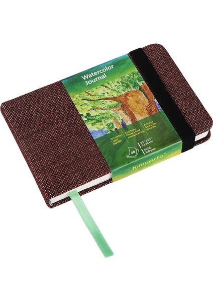 Sulu Boya Eskiz Defteri, 300 G, %25 Pamuk, 9 x 14 Cm, 24 Yaprak, 48 Sayfa, Ince Taneli, Asit Içermez, Sulu Boya Defteri, Sanatçı Kağıdı, Sulu Boya, Mürekkep, Akrilik, Guaj Için Ideal