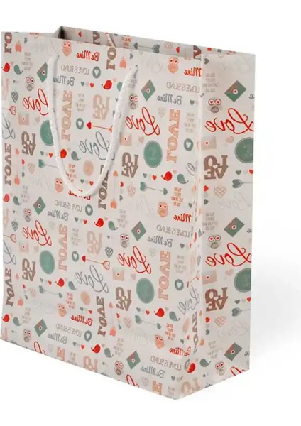 Love Desenli Karton Çanta 25X30CM fiyatları