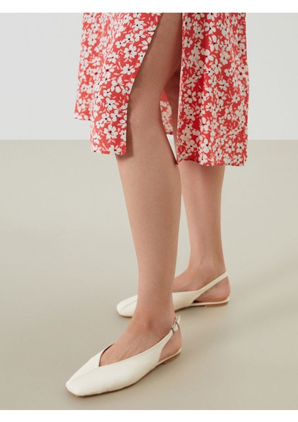 Yeni Sezon Beli Lastikli Çiçekli Yırtmaçlı Etek modelleri