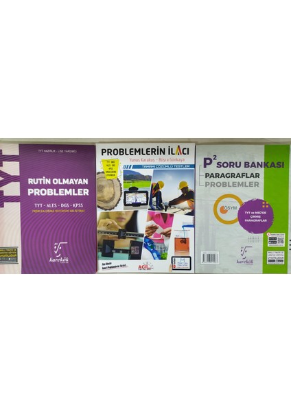 Karekök Yayıncılık Tyt P² Problemler – Paragraflar Soru Bankası+Rutin Olmayan Problemler+Problemlerin Ilacı