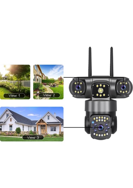 6030PRO Wifi ( 3 ) Kameralı 15MP (5mp+5mp+5mp) Üç Kameralı 10X Zoom Renkli Gece Görüşlü
