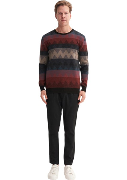 Vintage Soft Touch Slim Fit Bisiklet Yaka Desenli Kazak fiyatları