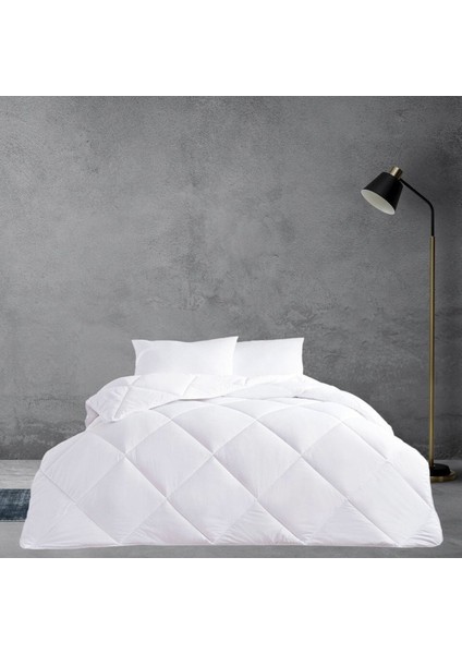 Çift Kişilik Lüx Mikrofiber Yorgan | Beyaz | Battal Boy | 215X225