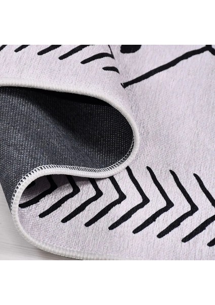 Corcolle Modern Gri Polyester ve Pamuklu Kaydırmaz Tabanlı Dijital Baskı Halı fırsatları