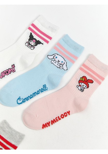 Yeni Sezon Hello Kitty Desenli Kız Çocuk Soket Çorap 5'li modelleri