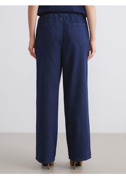 Yeni Sezon Beli Lastikli Wideleg Kadın Jean Pantolon fırsatları