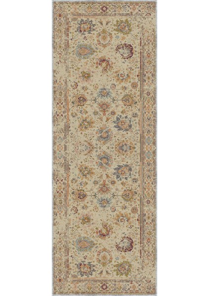 Guinar Çerçeveli Bej Polyester ve Pamuklu Yıkanabilir Kaydırmaz Taban Dijital Baskı Halı modelleri