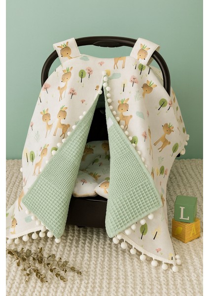 %100 Pamuk Müslin ve Pike Kumaştan Puset Örtüsü ve Minderi modelleri