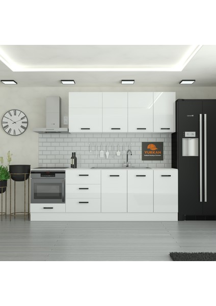 245 cm Mutfak Dolabı Mdf Kapak Tezgah Dahil YRKN245 97