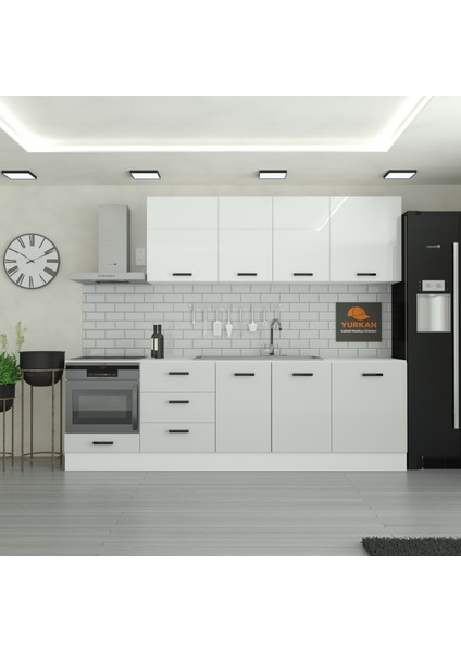 275 cm Mutfak Dolabı Mdf Kapak Tezgah Dahil YRKN275 100