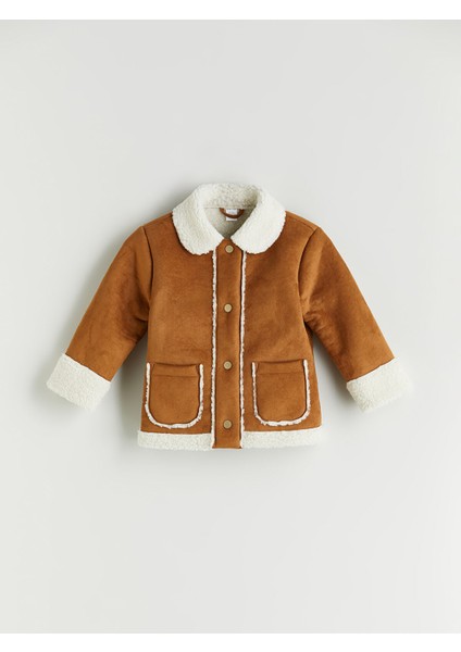 Yeni Sezon Kürk Yaka Süet Kız Çocuk Mont