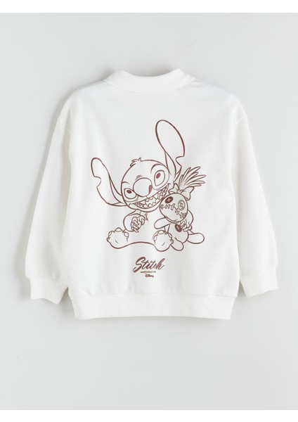 Yeni Sezon Polo Yaka Stitch Baskılı Kız Çocuk Sweatshirt modelleri