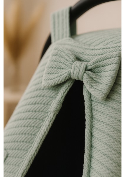 %100 Pamuklu Çağla Yeşili Örgü Pikeli Tekli Puset Örtüsü fırsatları