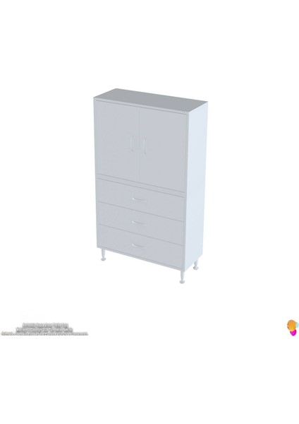 Esil Çok Amaçlı Dolap Kapak Içi Çift Raflı ve 3 Çekmeceli Düzen Harikası Dolap 75X138X32,5 cm fırsatları