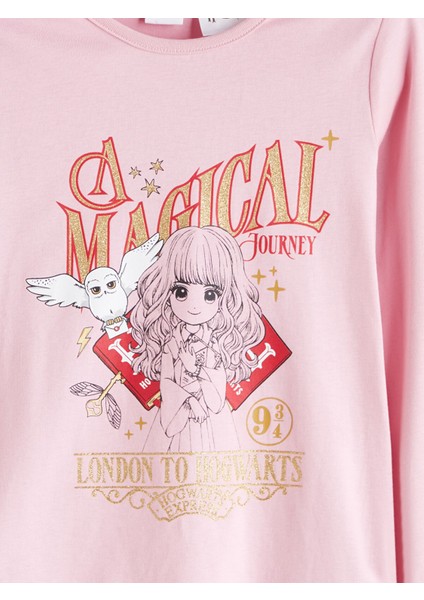 Yeni Sezon Bisiklet Yaka Harry Potter Baskılı Kız Çocuk Pijama Üst fiyatları