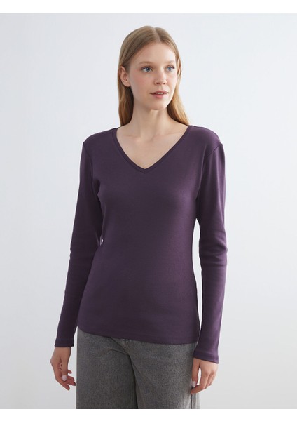 Yeni Sezon Büyük Beden V Yaka Kadın Tişört