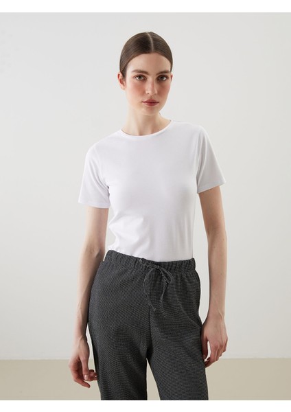 Yeni Sezon Bisiklet Yaka Kadın Tişört