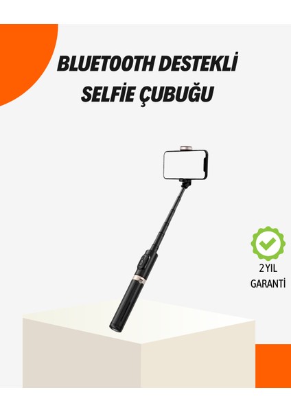 Bluetooth’lu Işıklı Selfie Çubuğu – Katlanabilir, 130 cm