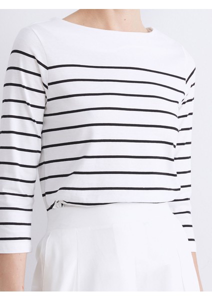 Yeni Sezon Bisiklet Yaka Çizgili Kadın Tişört fırsatları