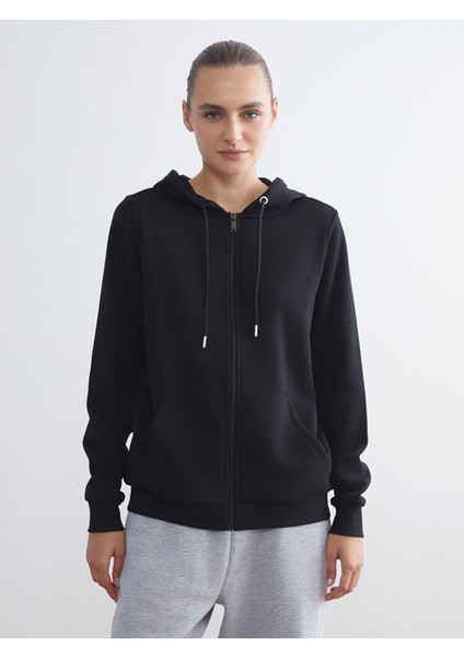 Yeni Sezon Kapüşonlu Kadın Fermuarlı Sweatshirt