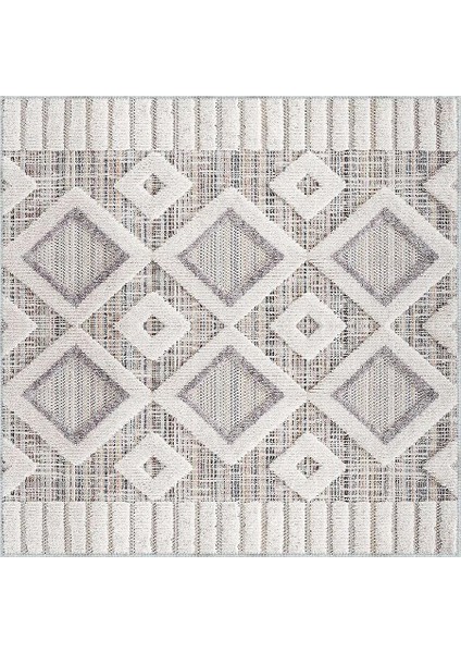 Venezia Geometrik Beyaz Polyester ve Pamuklu Yıkanabilir Kaydırmaz Taban Dijital Baskı Halı indirimleri