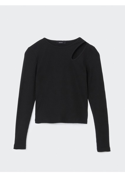 Yeni Sezon Bisiklet Yaka Pencere Detaylı Kadın Body indirimleri