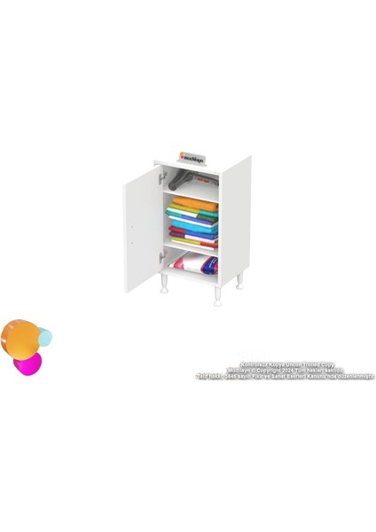 Efil Dolap Dar Alanlar Için Çok Amaçlı Dolap Tek Kapaklı 3 Göz Raf Dolap 45X75X32,5 cm modelleri