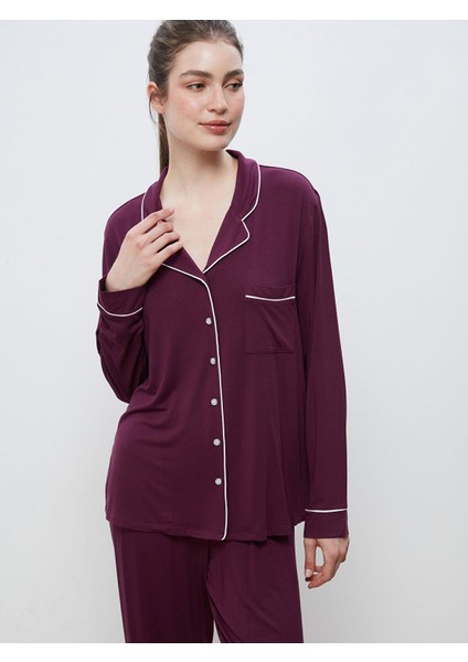 Yeni Sezon Gömlek Yaka Kadın Pijama Takımı modelleri
