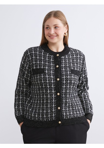 Yeni Sezon Bisiklet Yaka Desenli Kadın Triko Hırka fiyatları