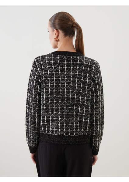 Yeni Sezon Bisiklet Yaka Desenli Kadın Triko Hırka indirimleri