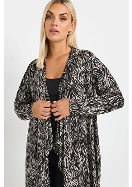 Büyük Beden Önü Kapamasız Uzun Kollu Asimetrik Kesim Ince Hırka 303693 fiyatları