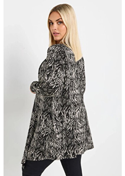 Büyük Beden Önü Kapamasız Uzun Kollu Asimetrik Kesim Ince Hırka 303693 indirimleri