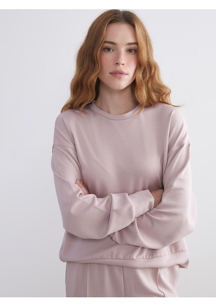 Yeni Sezon Bisiklet Yaka Oversize Kadın Sweatshirt